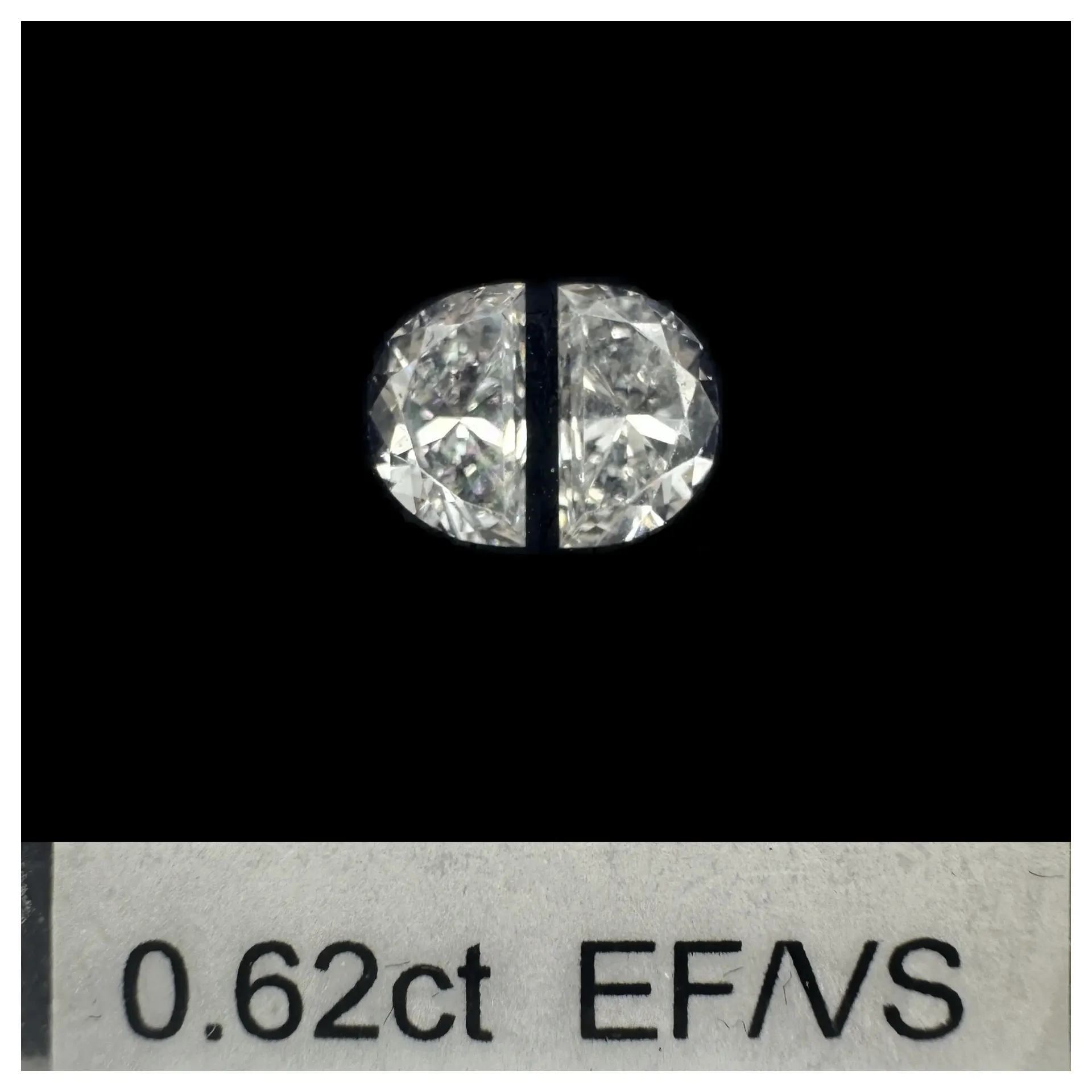 0.62ct matched pair step halfmoon LAB