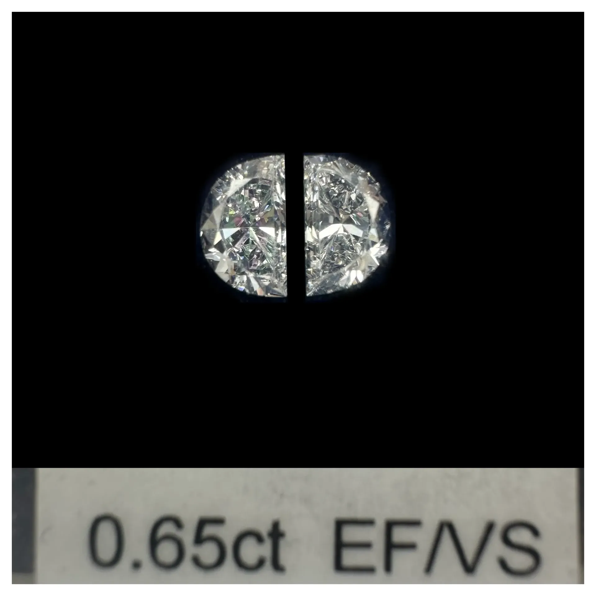 0.65ct matched pair step halfmoon LAB