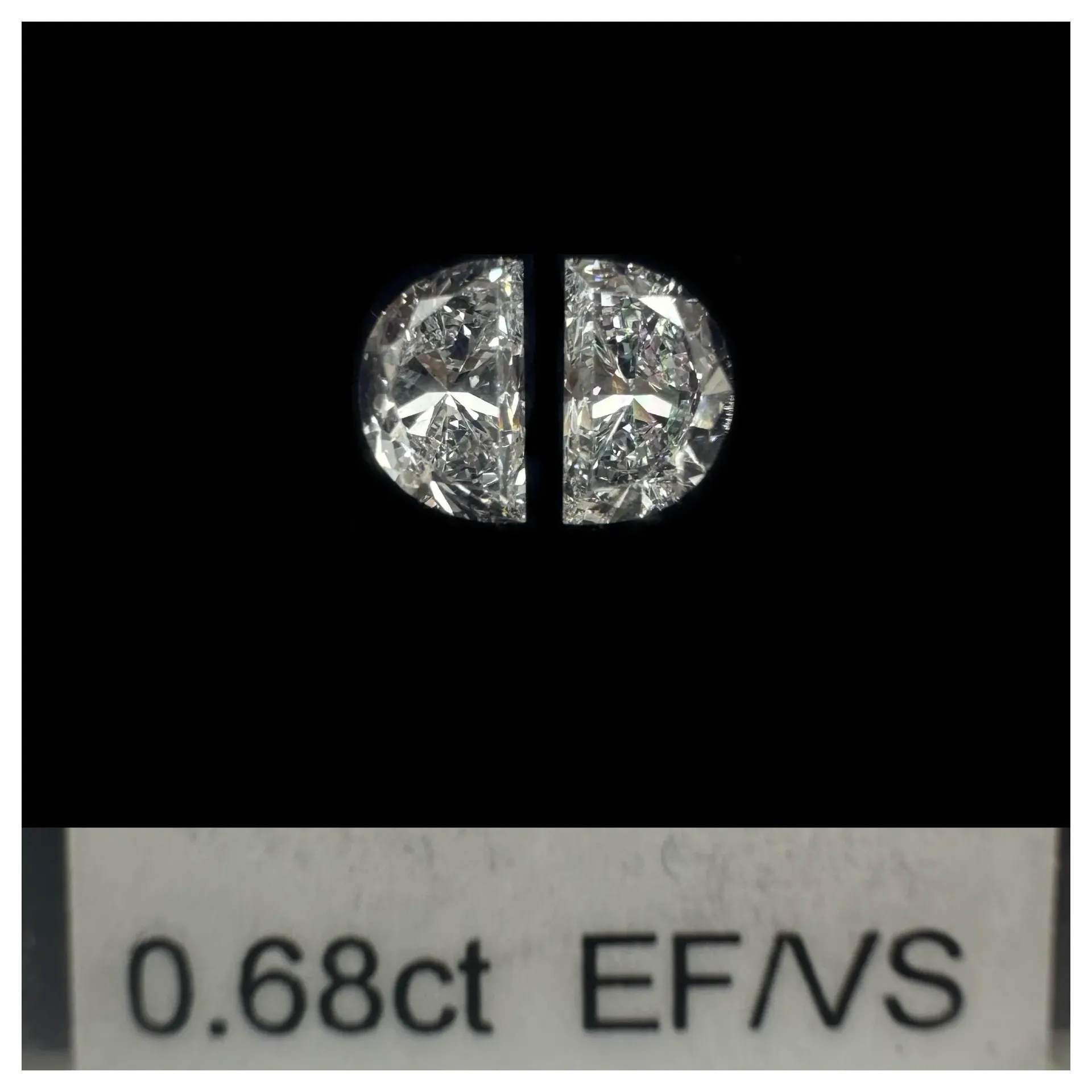 0.68ct matched pair step halfmoon LAB