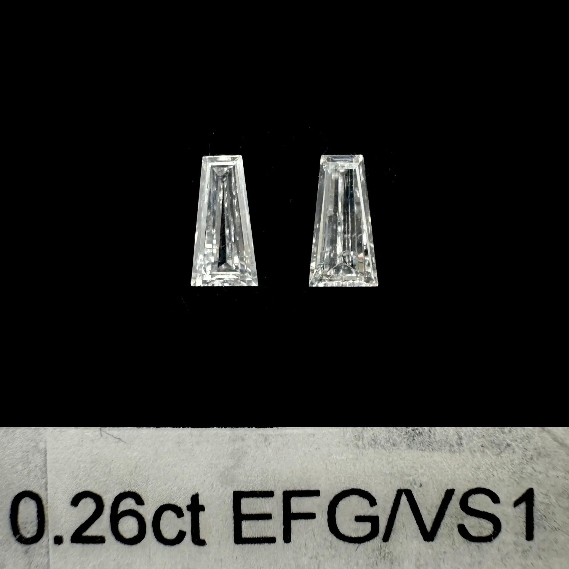 0.26ct matched pair taper baguettes