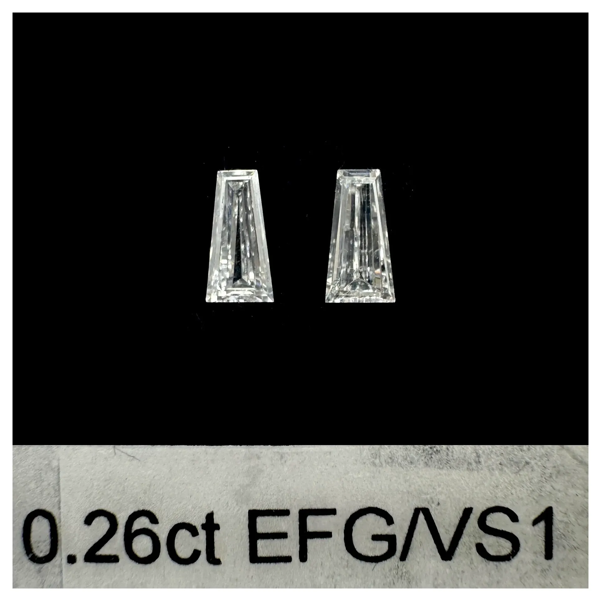 0.26ct matched pair taper baguettes