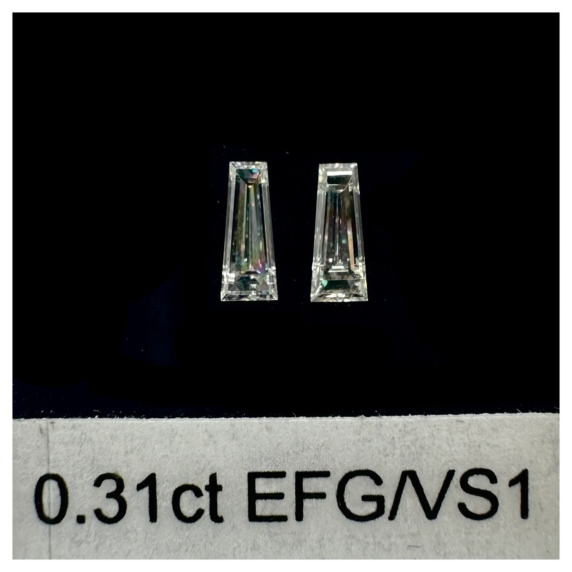 0.31ct matched pair taper baguettes