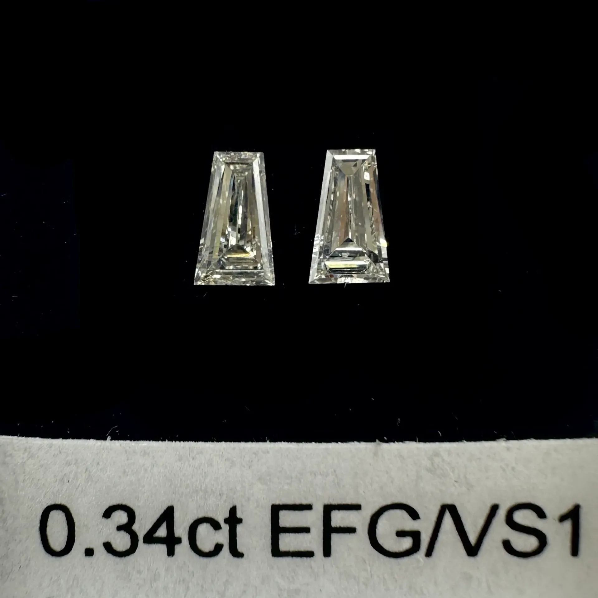 0.34ct matched pair taper baguettes