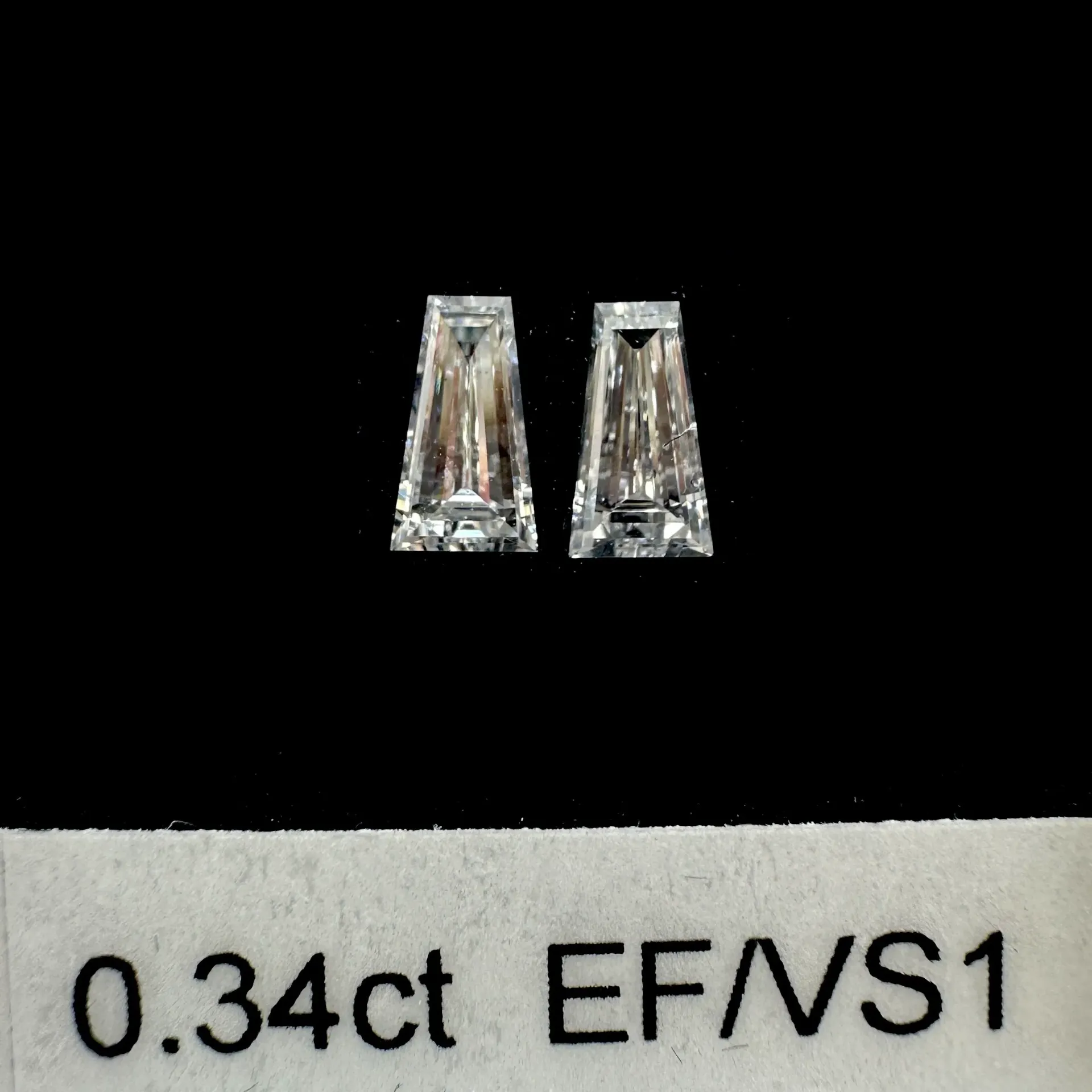 0.34ct matched pair taper baguettes