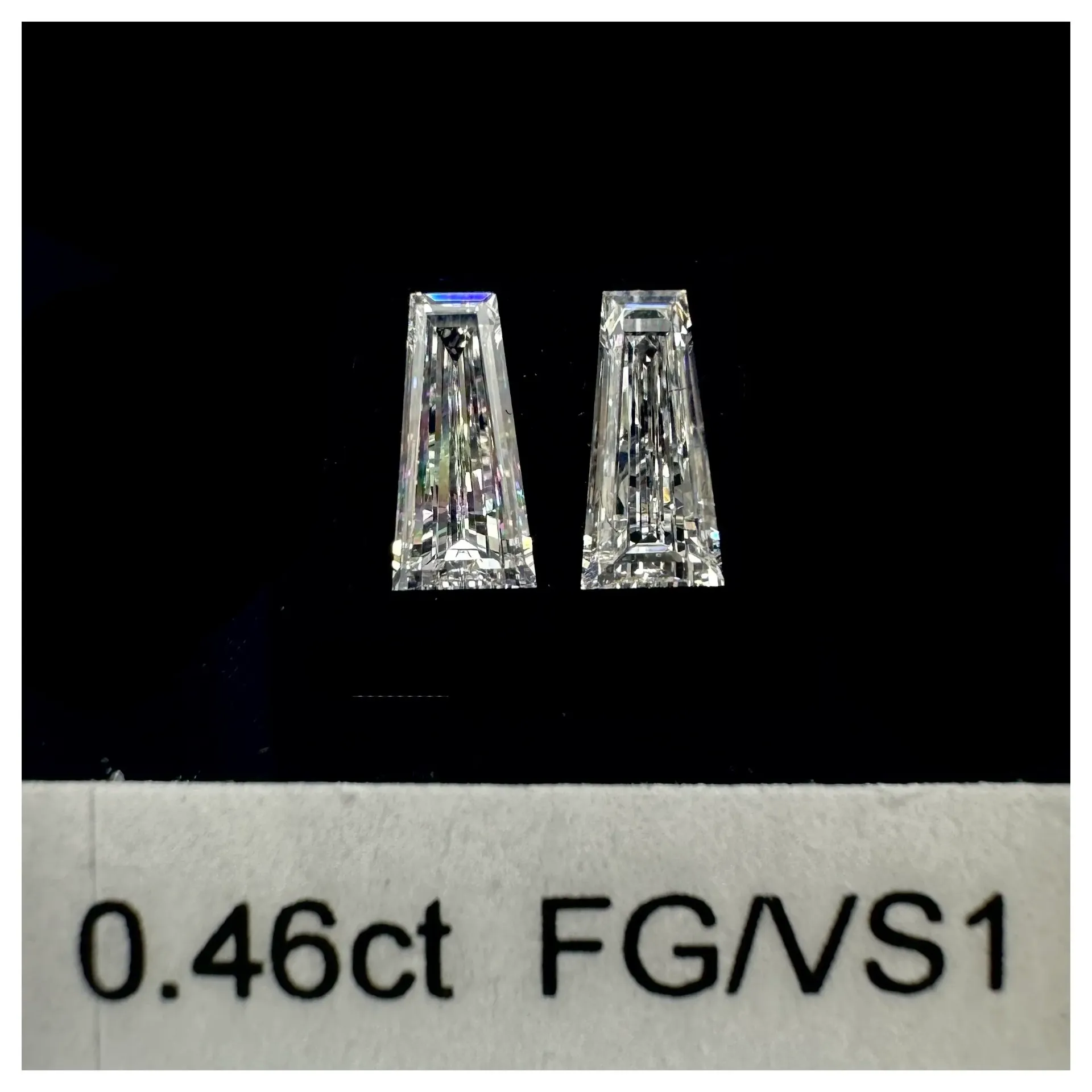 0.46ct matched pair taper baguettes