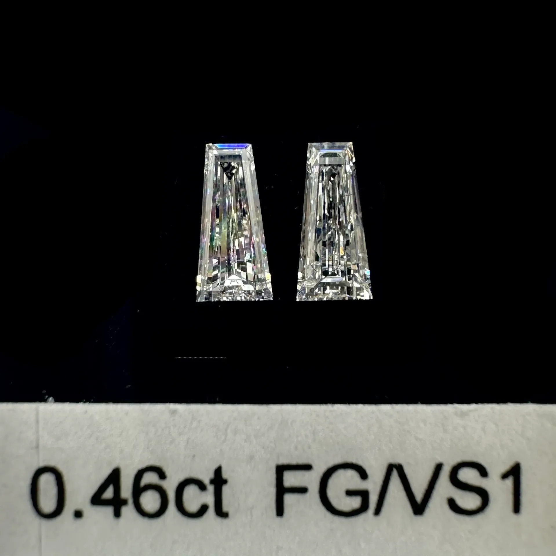 0.46ct matched pair taper baguettes