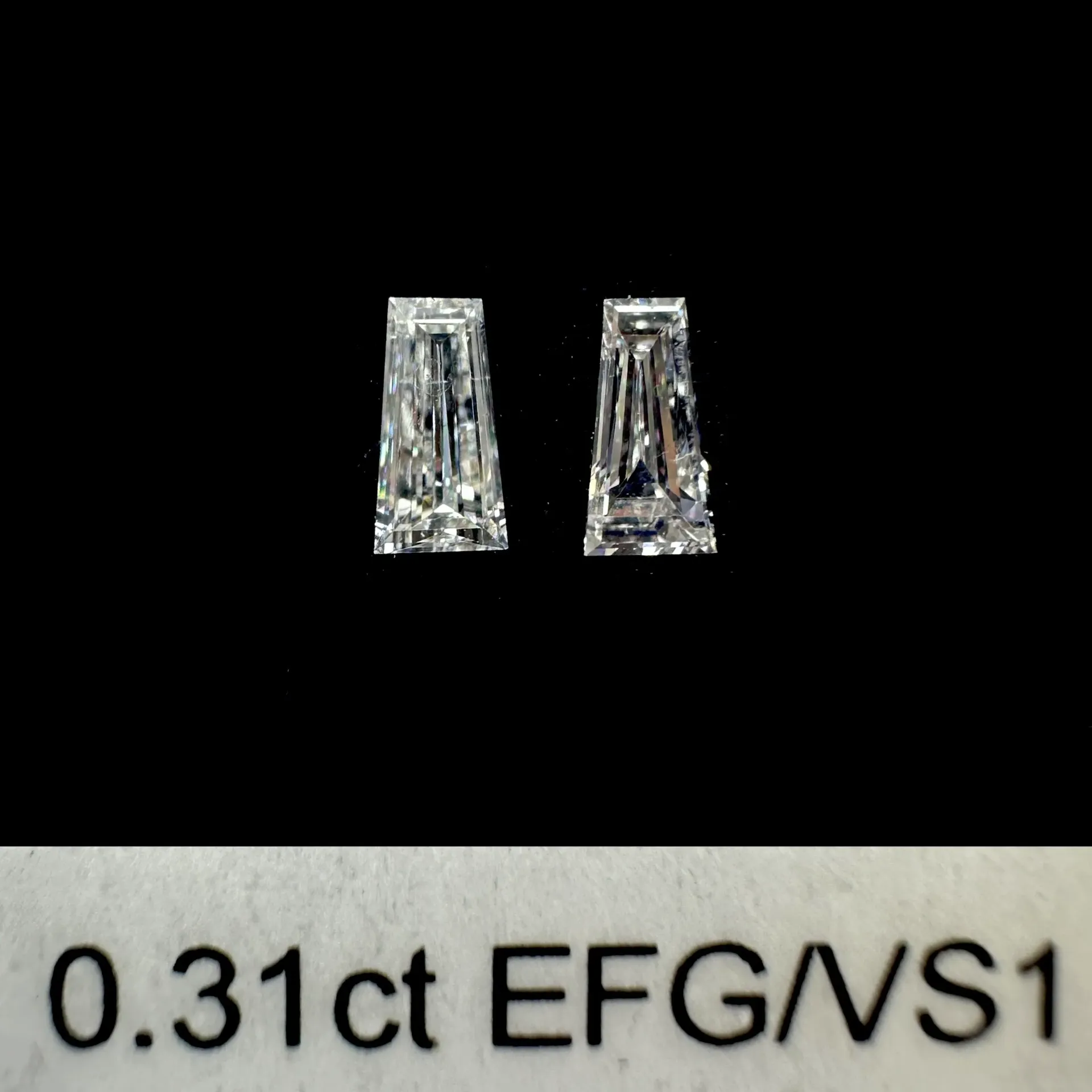 0.31ct matched pair taper baguettes
