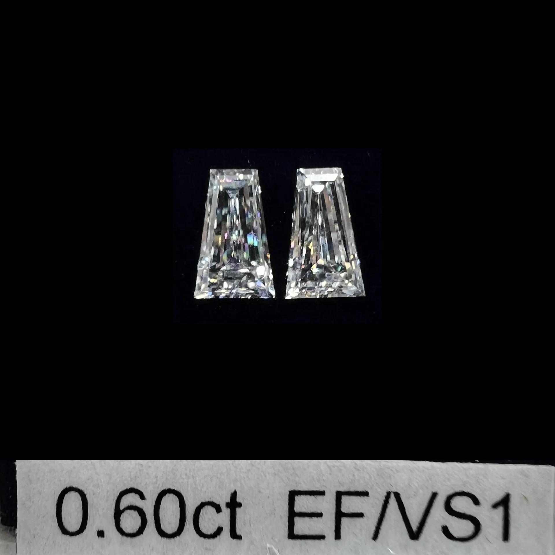 0.60ct matched pair taper baguette LAB