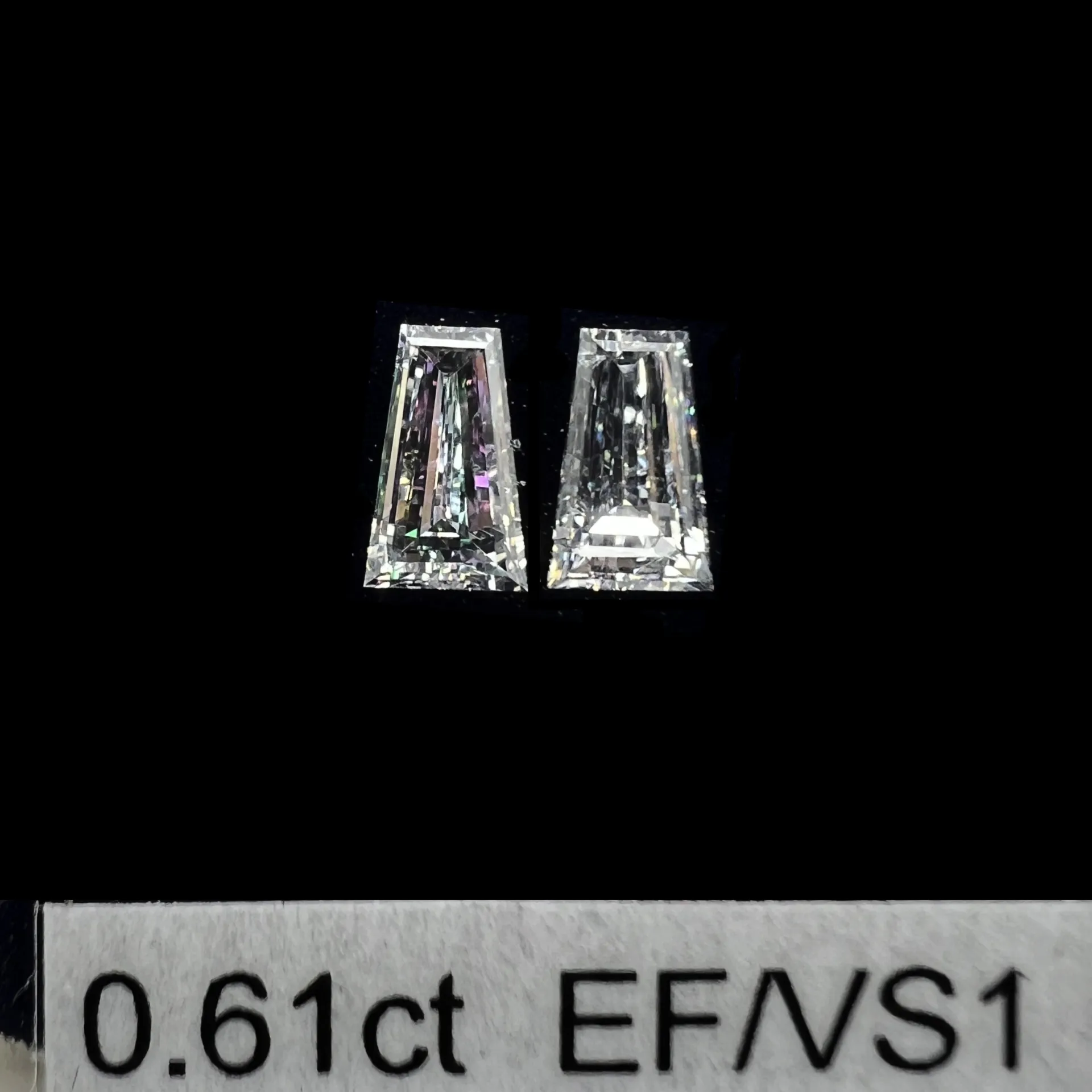 0.61ct matched pair taper baguette LAB