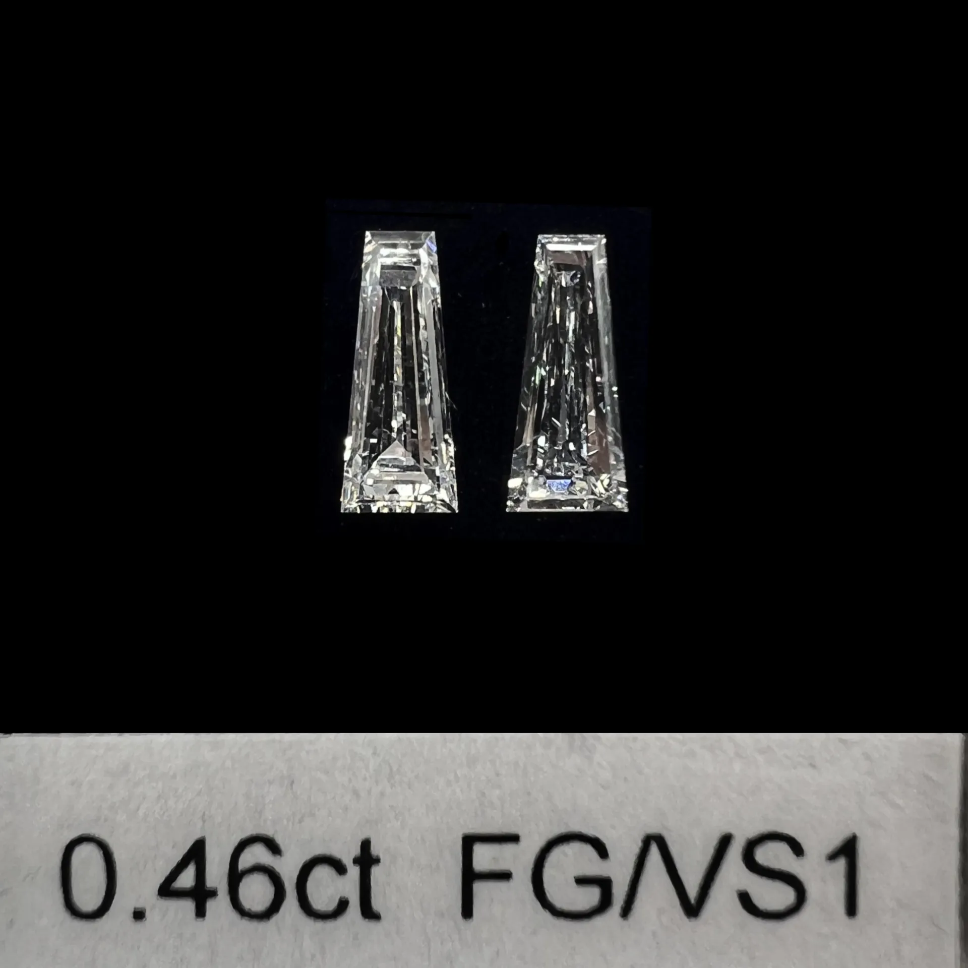 0.46ct matched pair taper baguette