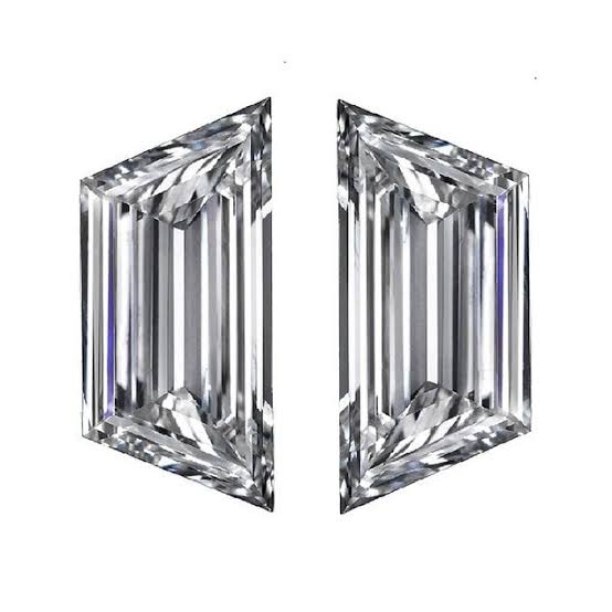 0.62ct matched pair step trapezoid