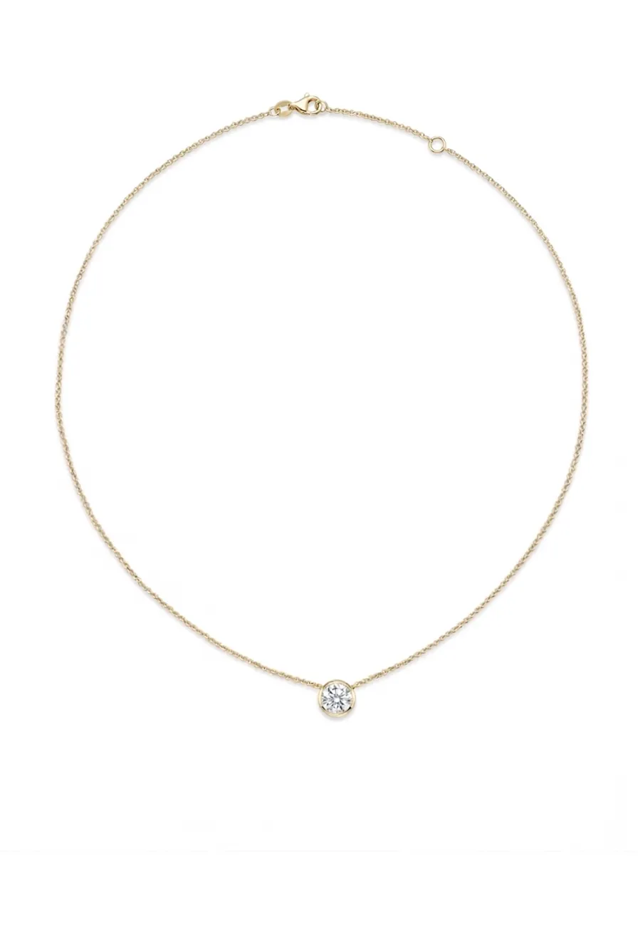 1 stone bezel necklace