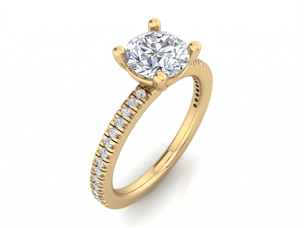 CR19910 (14K Yellow Gold, Diamond B - HI - VS2 - SI1)