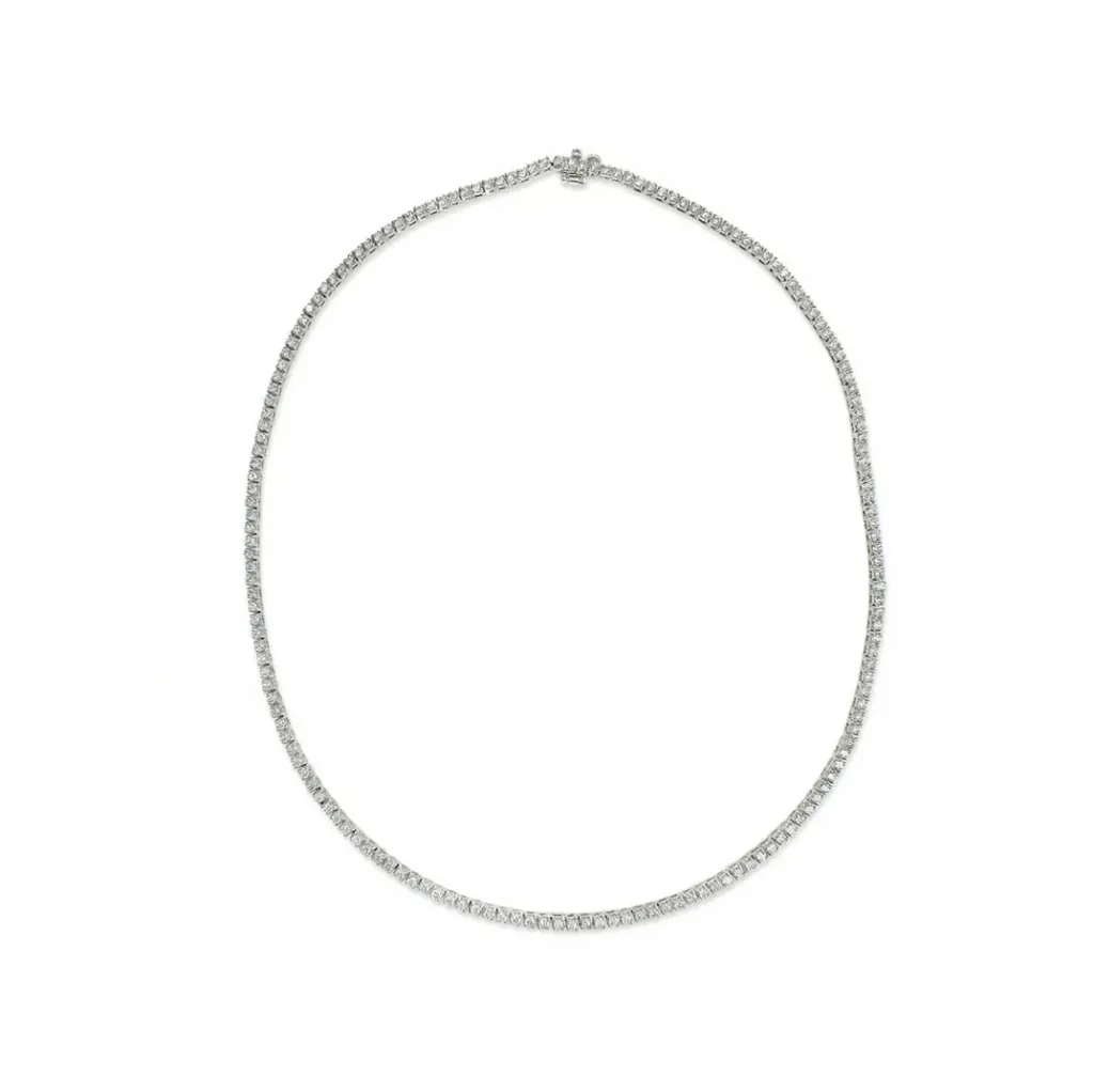 P0510 4 prong tennis necklace