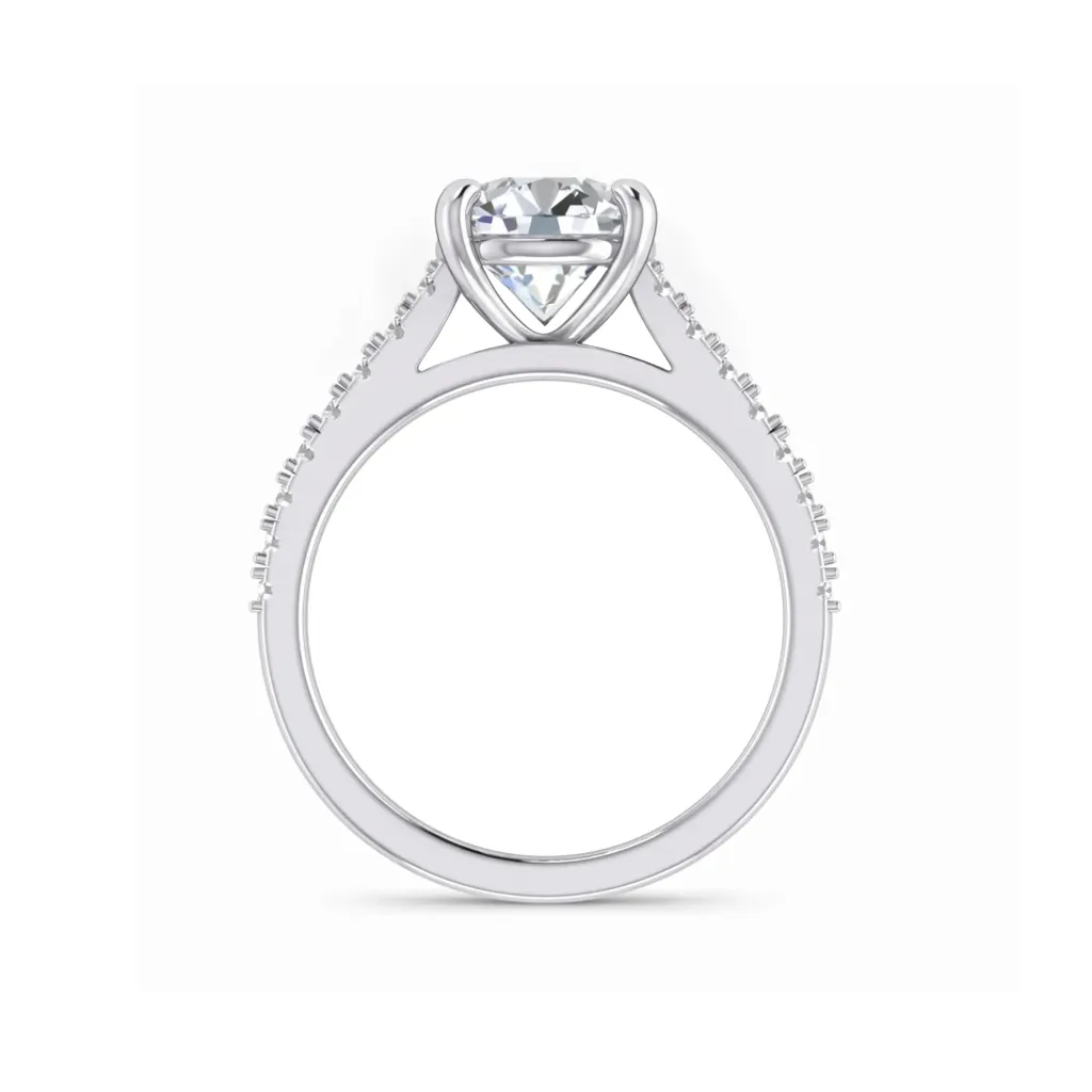 4 prong flush fit accent cathedral round