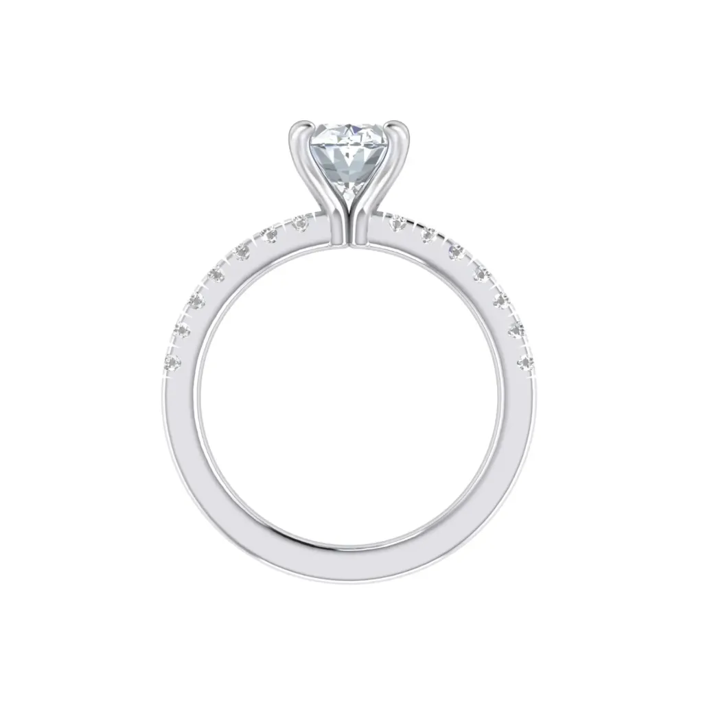 4 prong flush fit oval accent