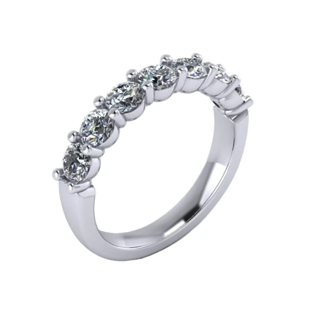7 stone shared prong wedding band