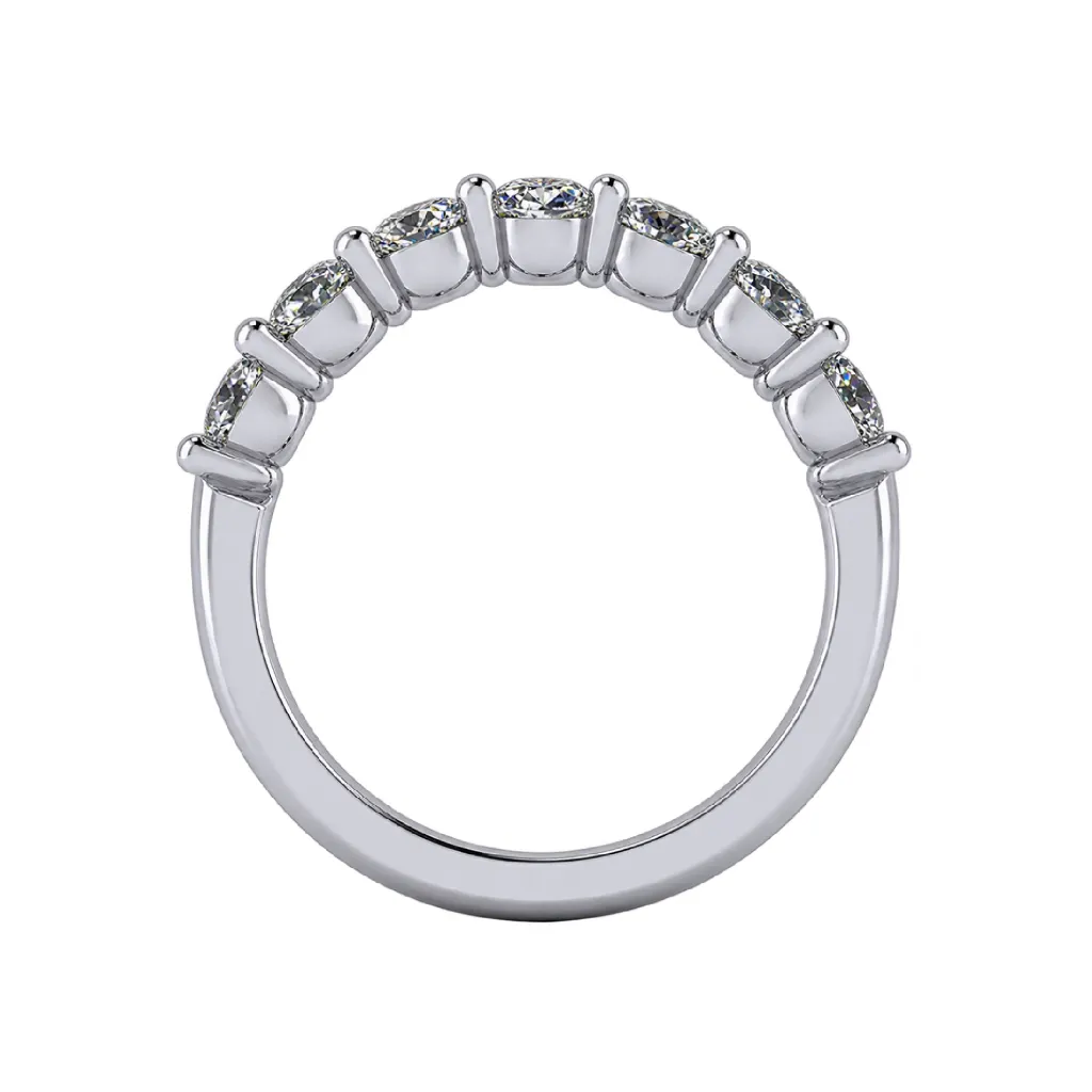 7 stone shared prong wedding band