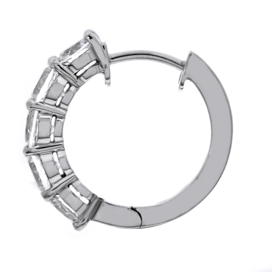 Prong set outside with under gallery hoop earrings