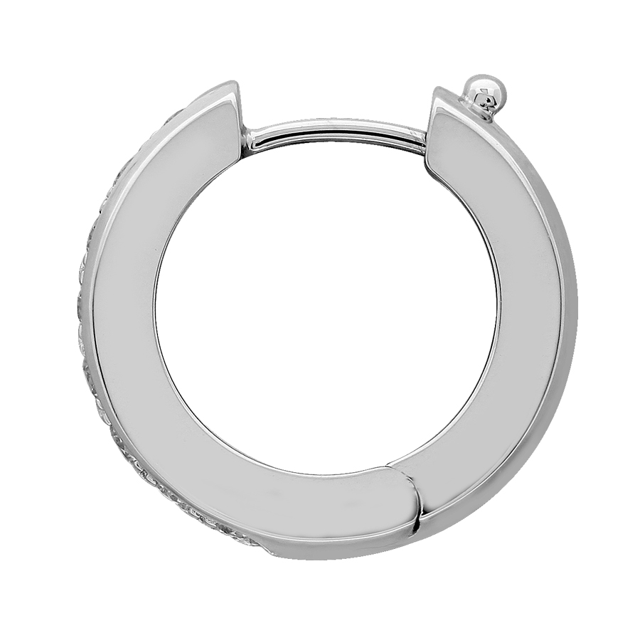5 bead pave set hoop earrings