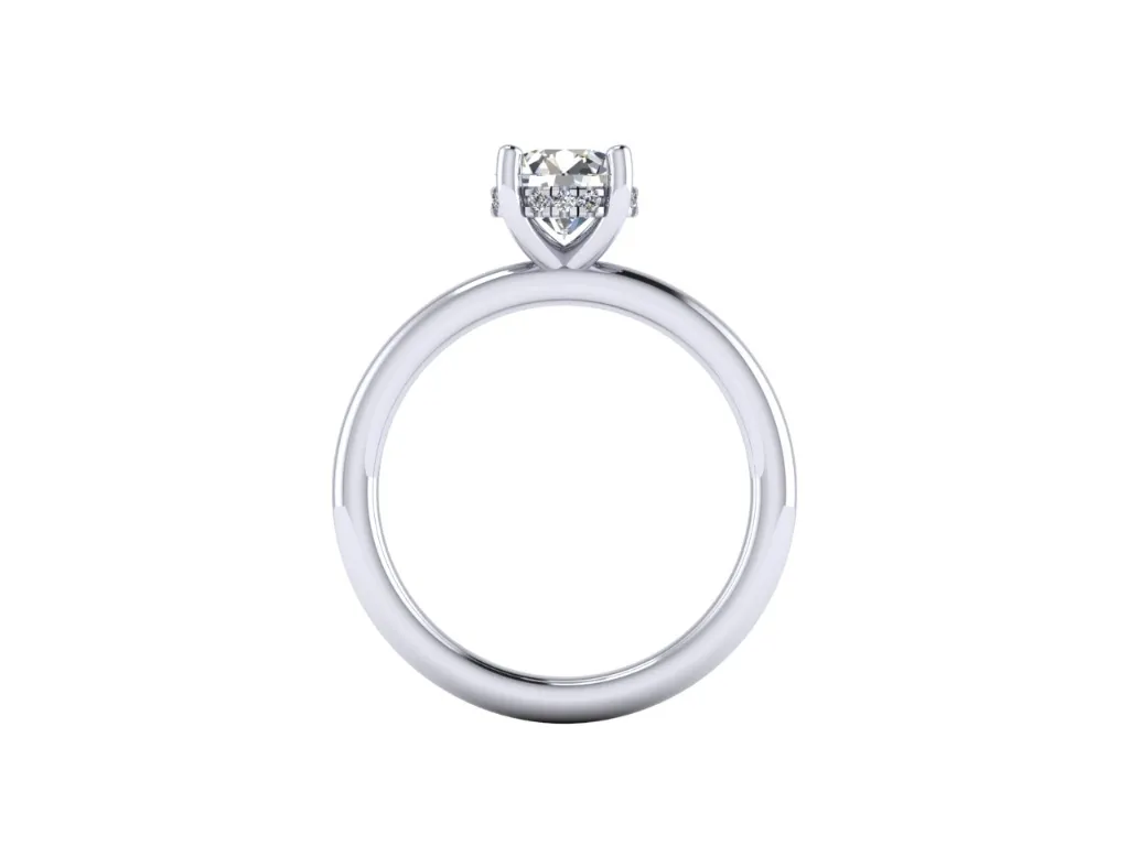 4 prong flush fit round hidden halo