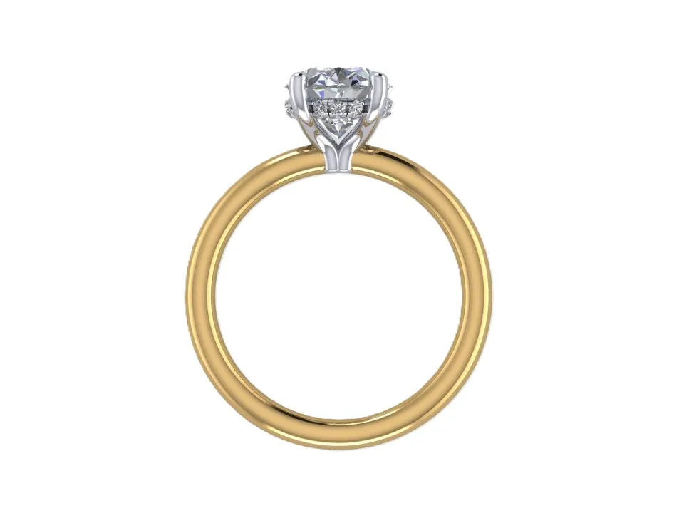 4 prong flush fit oval hidden halo