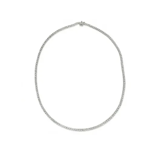 P0510 4 prong tennis necklace